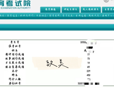成績查詢結果 成績查詢結果